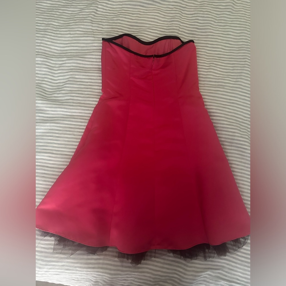 Vintage Jessica McClintock for Gunne Sax Hot Pink Strapless Dress - Size 7 - Picture 7 of 10